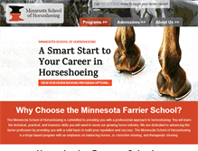 Tablet Screenshot of mnschoolofhorseshoeing.com